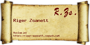 Riger Zsanett névjegykártya